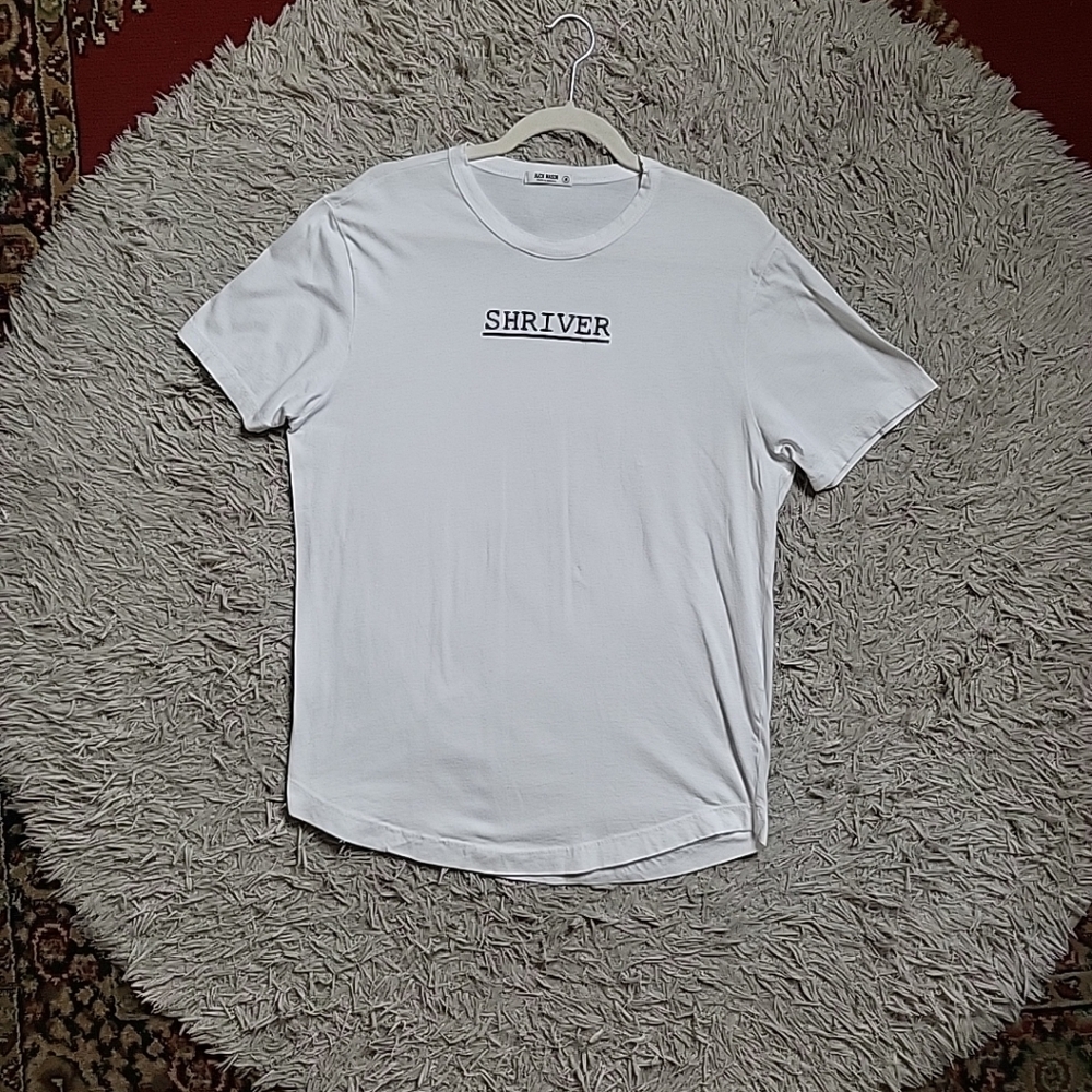 Mens Buck Mason Shirt Shriver Size Medium M White Black Tee Tshirt T-shirt  ✨️💫